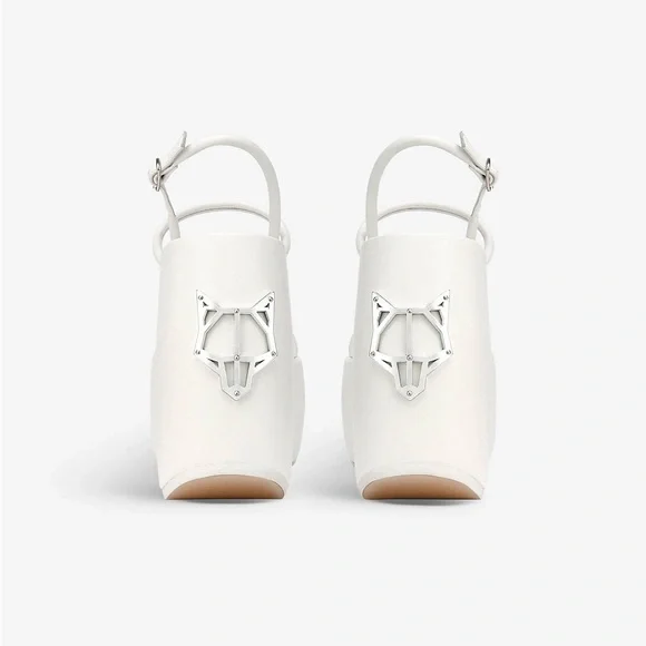 Naked Wolfe Mystery White Platform Wedges NEVER WORN - Picture 2 of 6